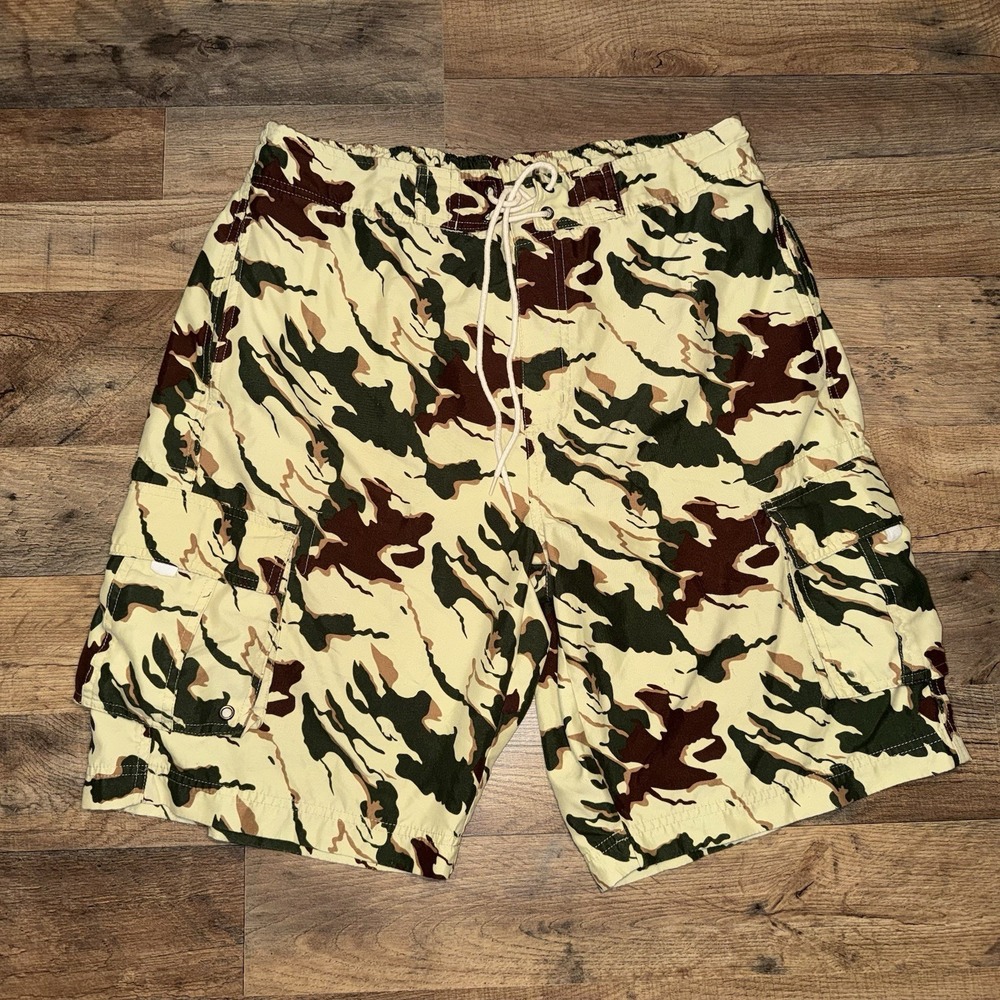 O'Rageous Swim Trunks Camo Green Men's Medium
